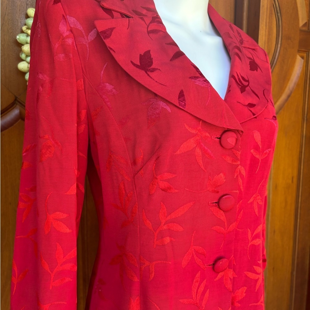 Red Hugo Buscati long floral print jacket - Picture 9 of 9
